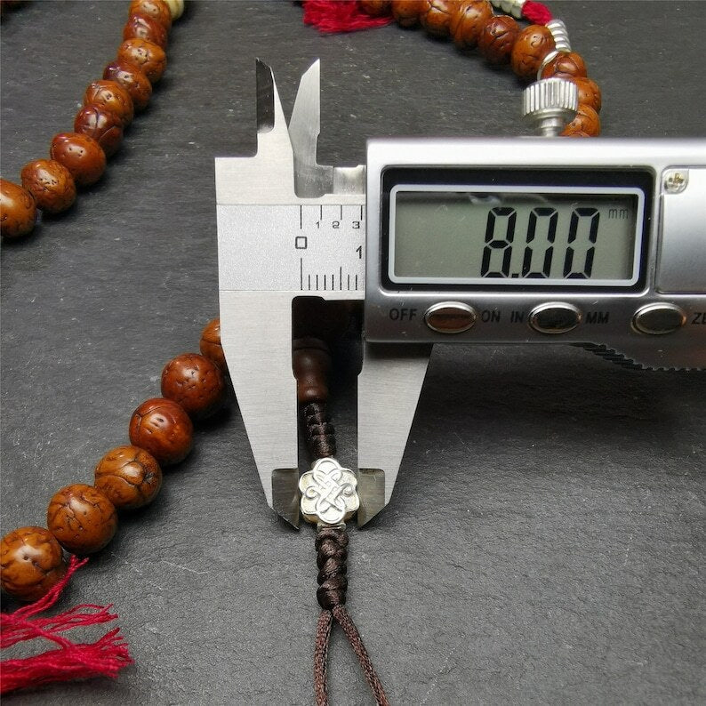 Authentic 10mm Dragon Eyes Bodhi Seed Mala : Old Tibetan Rosary 108 Prayer Beads - 50cm Stretched