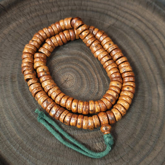 Authentic 14mm Phoenix Eye Bodhi Seed Mala | Blessed 108 Prayer Bead | Old Tibetan Buddhist Rosary | Meditation Gift 