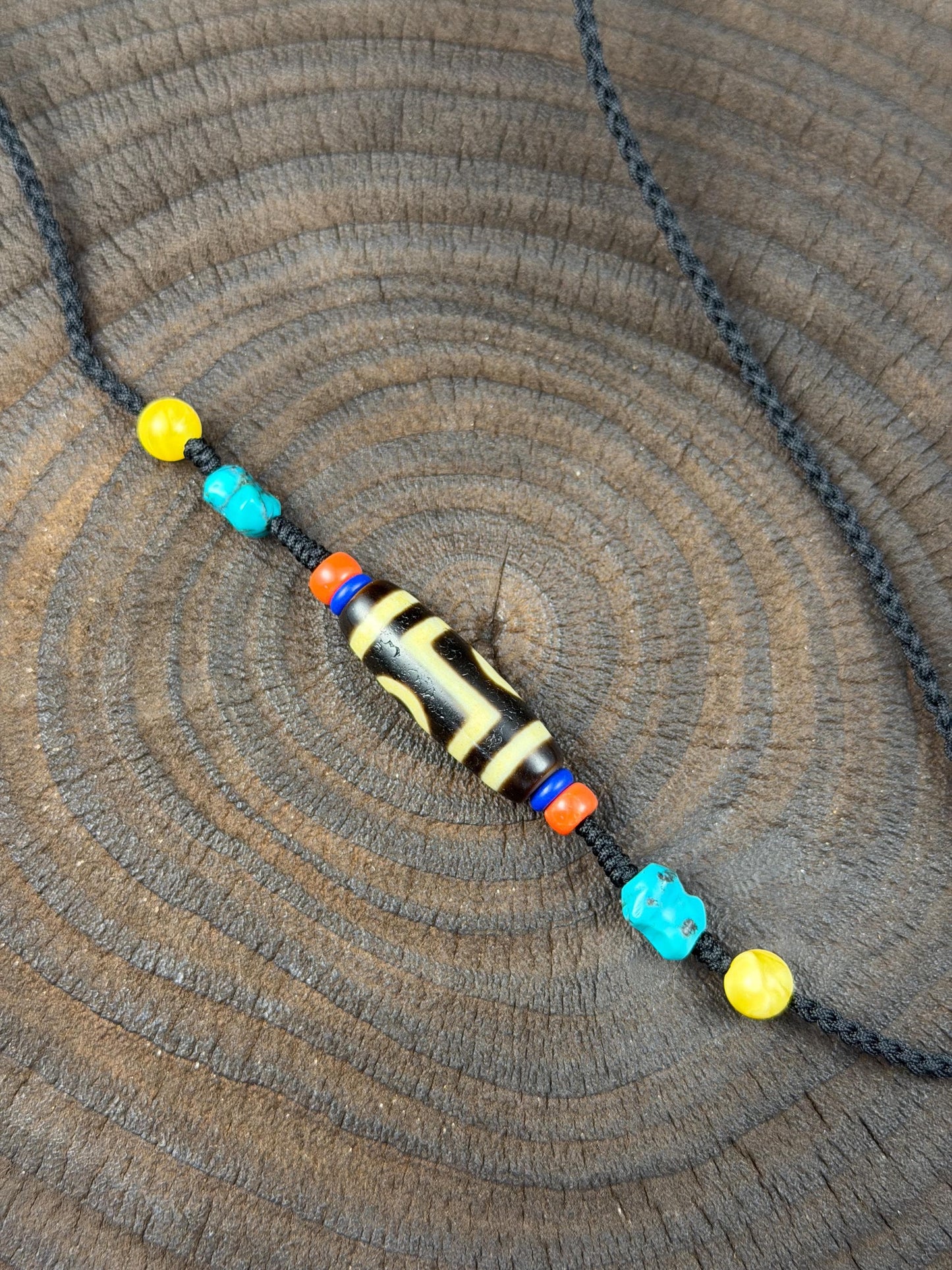 Authentic 2 Eyes Dzi Bead Necklace | Antique Tibetan Jewelry | Protection Amulet for Happy and Harmonious | Spiritual Gift for Him Her