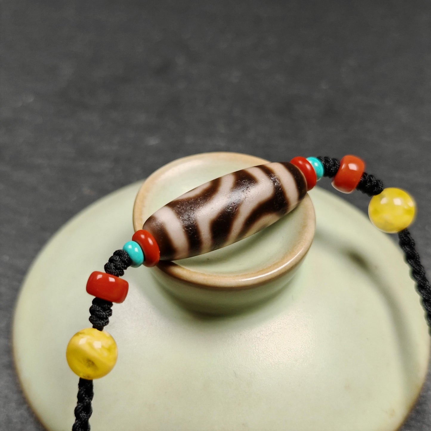 Authentic 2 Eyes Dzi Bead Necklace | Antique Tibetan Jewelry | Protection Amulet for Happy and Harmonious | Spiritual Gift for Him Her