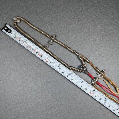 Authentic 5mm Cold Iron Ascetic Hand Hold Mala : Old Tibetan Rosary Prayer Beads - 17cm stretched