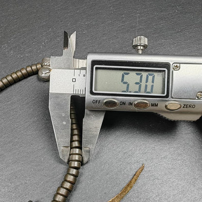 Authentic 5mm Cold Iron Ascetic Hand Hold Mala : Old Tibetan Rosary Prayer Beads - 17cm stretched