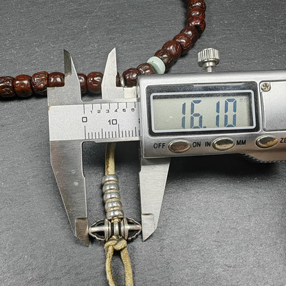 Authentic 8mm Rudraksha Necklace Mala: Tibetan 108 Prayer Beads Rosary - 40cm Stretched