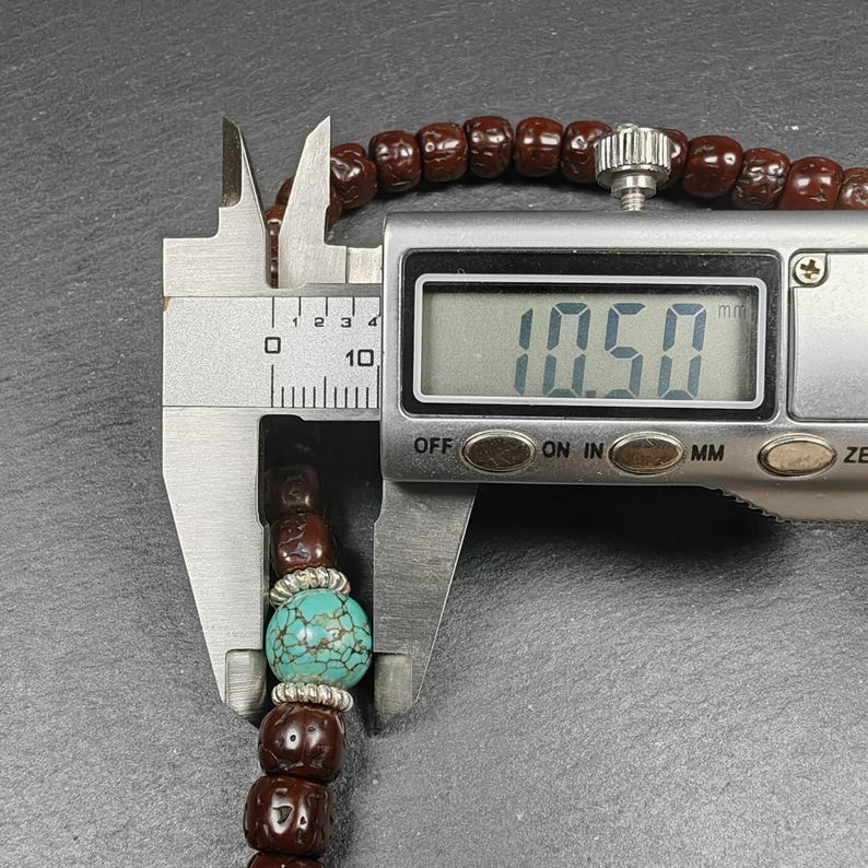 Authentic 8mm Rudraksha Necklace Mala: Tibetan 108 Prayer Beads Rosary - 40cm Stretched