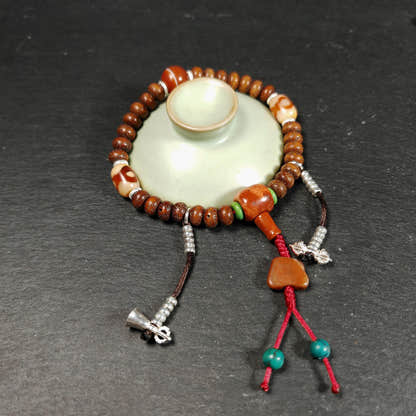 Authentic 9mm Lotus Seed Beads Wrist Mala Bracelet - Tibetan Buddhist mala beads, view 4