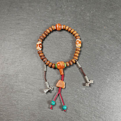 Authentic 9mm Lotus Seed Beads Wrist Mala Bracelet - Tibetan Buddhist mala beads, view 5