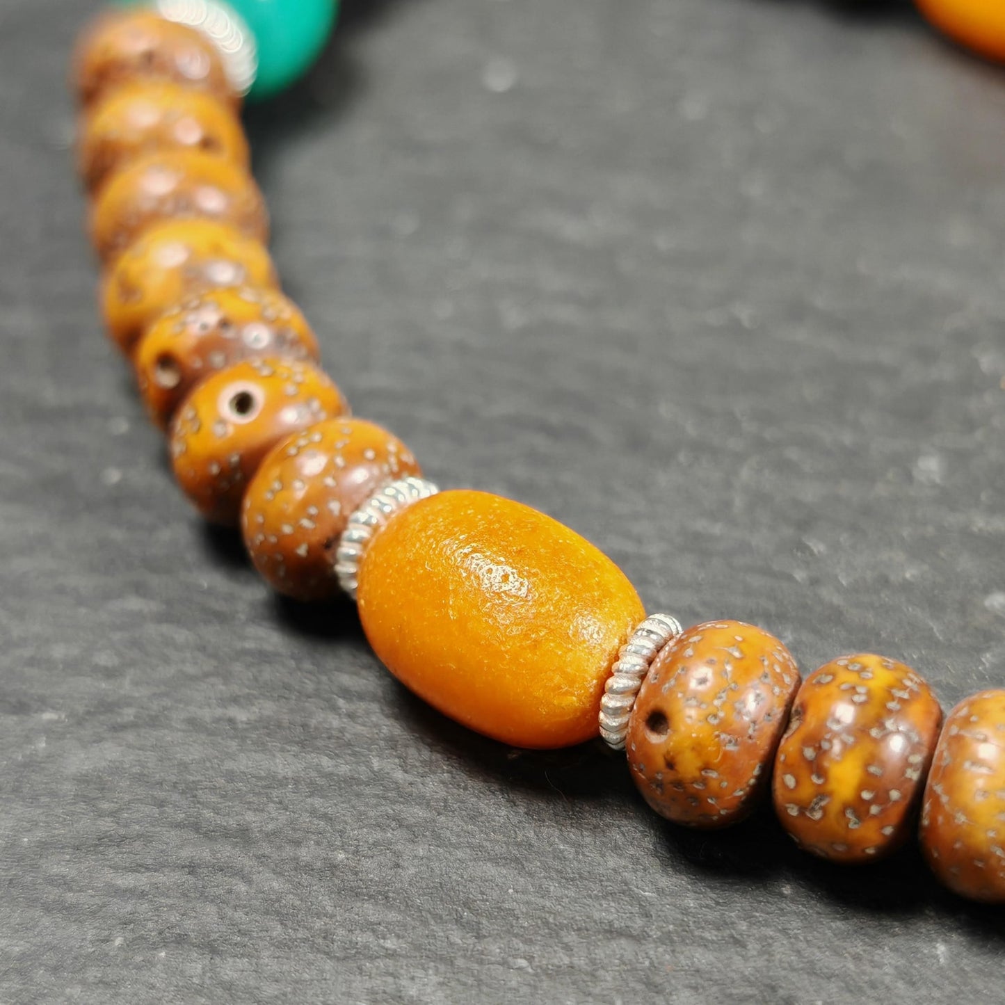 Authentic 9mm Lotus Seed Beads Wrist Mala Bracelet: Decades Old Tibetan Rosary Hand Hold Prayer Beads - 13cm Stretched
