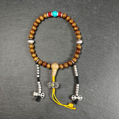 Authentic 9mm Lotus Seed Beads Wrist Mala Bracelet - Tibetan Buddhist mala beads, view 4