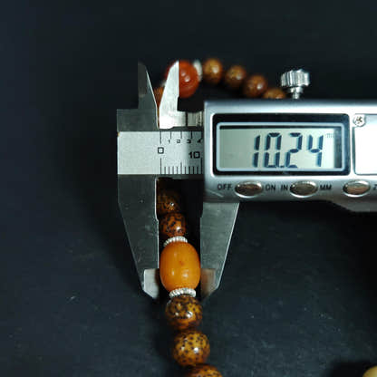 Authentic 9mm Lotus Seed Beads Wrist Mala Bracelet: Old Tibetan Rosary - Tibetan Buddhist mala beads, view 13