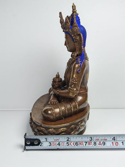 Authentic Amitayus Statue - Scared Tibetan Statue - Fully Consecrated and Blessed - Spiritual Decor - 16cm Height - Decades Old
