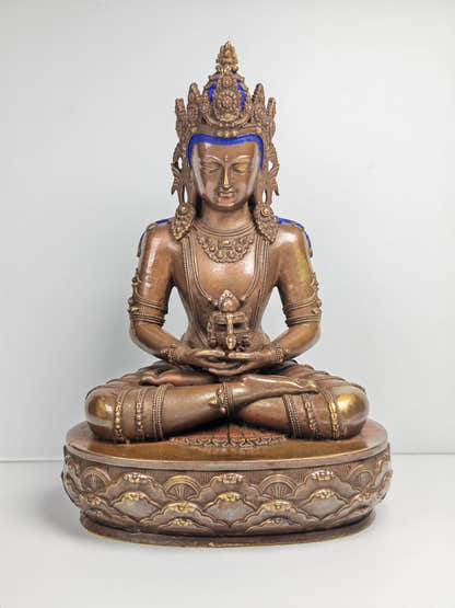 Authentic Amitayus Statue - Tibetan Statue 16cm Height - Tibetan Buddhist statue, detailed view