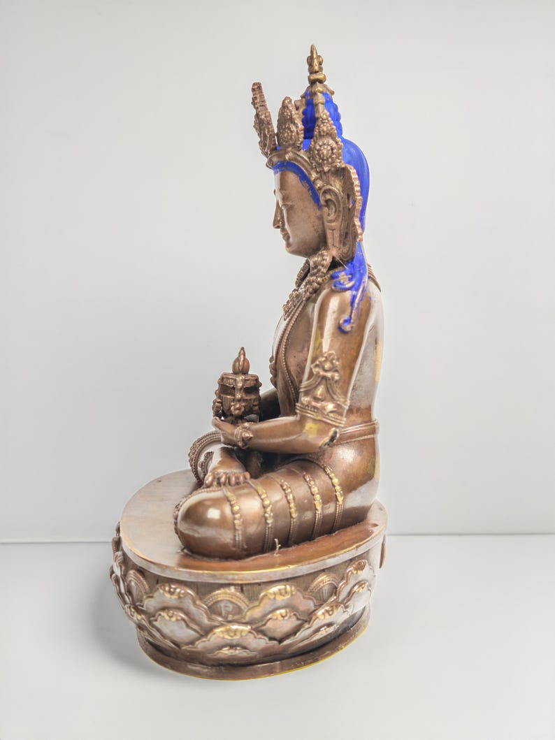 Authentic Amitayus Statue - Scared Tibetan Statue - Fully Consecrated and Blessed - Spiritual Decor - 16cm Height - Decades Old