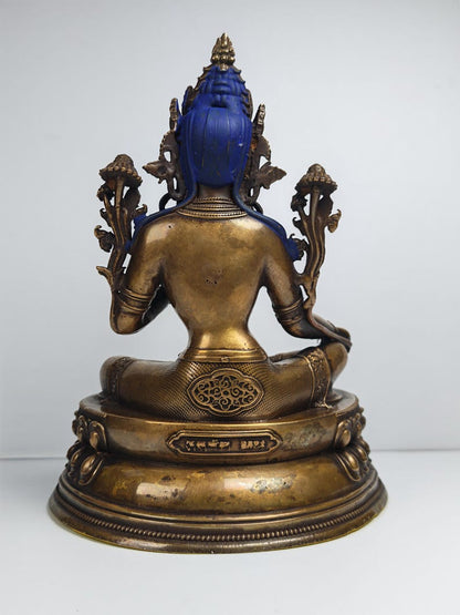 Authentic Green Tara Statue - Scared Tibetan Statue - Fully Consecrated and Blessed - Spiritual Decor - 17cm Height - Decades Old