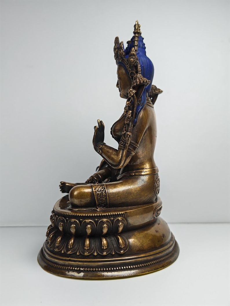 Authentic Green Tara Statue - Scared Tibetan Statue - Fully Consecrated and Blessed - Spiritual Decor - 17cm Height - Decades Old