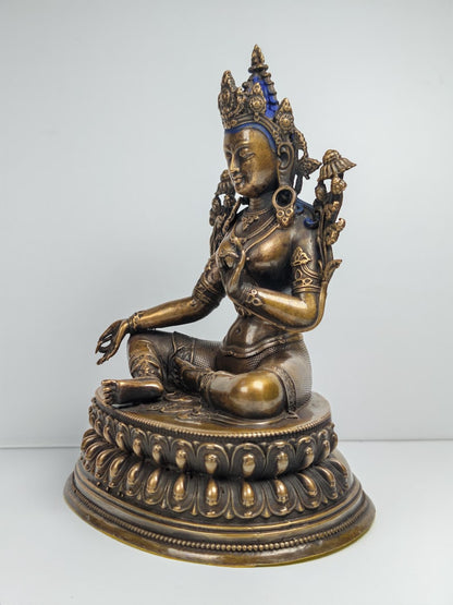 Authentic Green Tara Statue - Scared Tibetan Statue - Fully Consecrated and Blessed - Spiritual Decor - 17cm Height - Decades Old