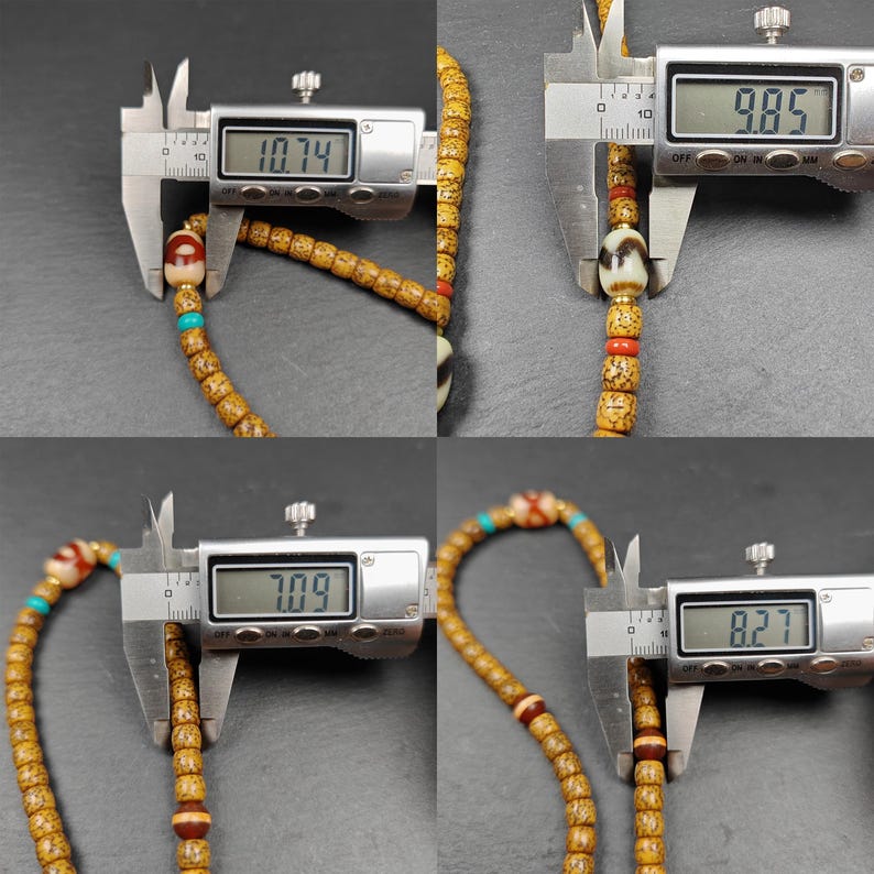 Old 7+mm Lotus Seed Necklace Mala for Women - Tibetan Buddhist mala beads, view 9