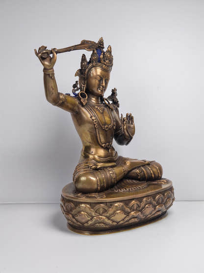 Authentic Manjusri Statue Tibetan Statue - Fully Consecrated and Blessed - Tibetan Buddhist statue, detailed view