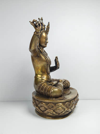 Authentic Manjusri Statue Tibetan Statue - Fully Consecrated and Blessed - Tibetan Buddhist statue, close-up detail