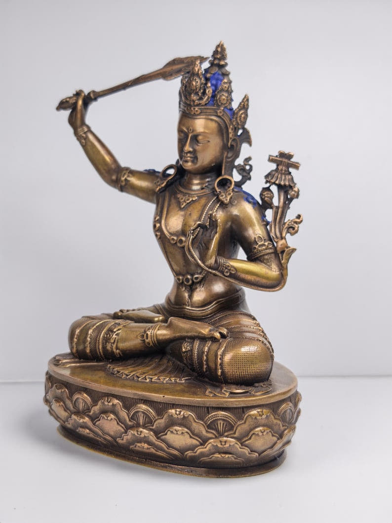 Authentic Manjusri Statue Tibetan Statue - Fully Consecrated and Blessed - Tibetan Buddhist statue, view 8