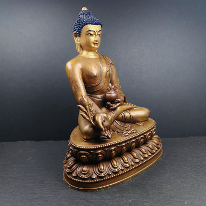 Authentic Medicine Buddha Statue - Scared Tibetan Statue - Fully Consecrated and Blessed - Spiritual Decor - Decades Old - 21cm Height