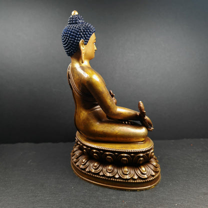 Authentic Medicine Buddha Statue - Scared Tibetan Statue - Fully Consecrated and Blessed - Spiritual Decor - Decades Old - 21cm Height