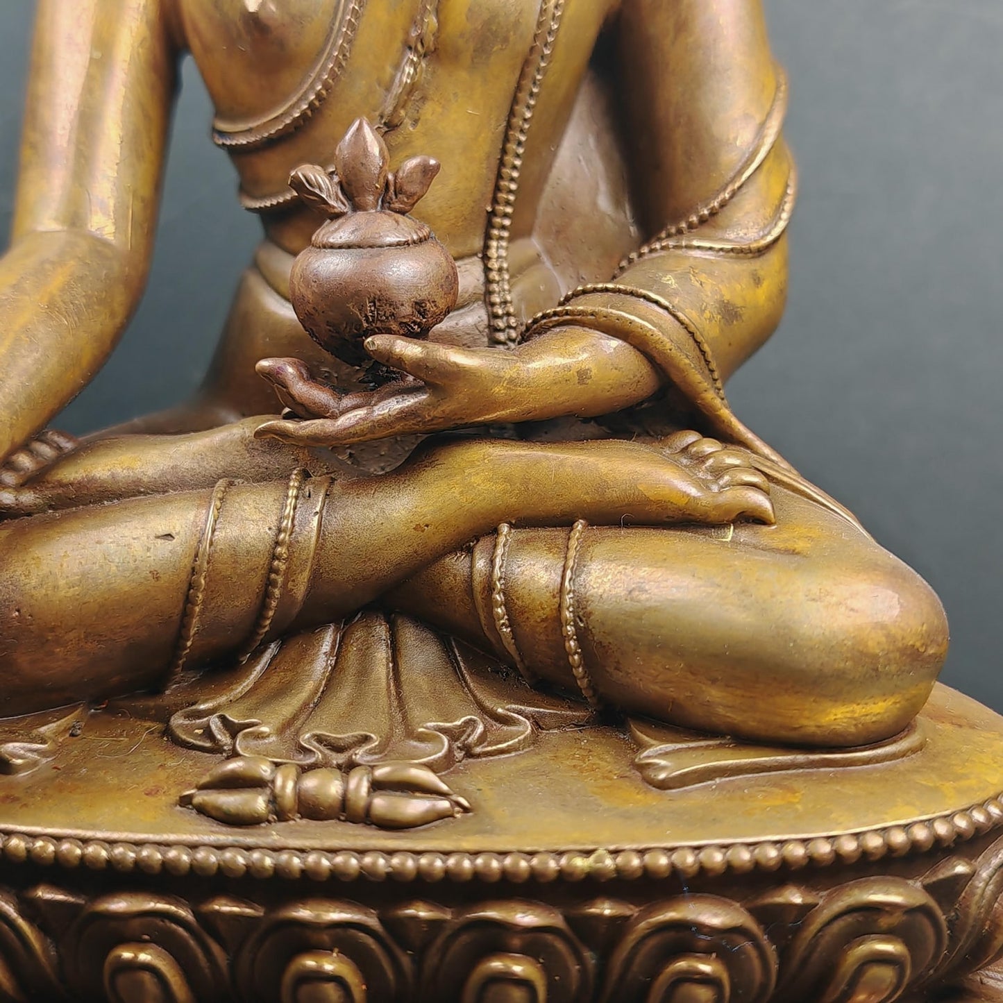 Authentic Medicine Buddha Statue - Scared Tibetan Statue - Fully Consecrated and Blessed - Spiritual Decor - Decades Old - 21cm Height