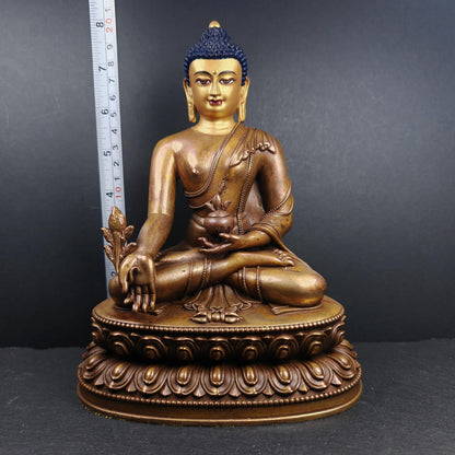 Authentic Medicine Buddha Statue - Scared Tibetan Statue - Fully Consecrated and Blessed - Spiritual Decor - Decades Old - 21cm Height
