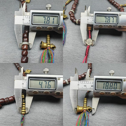 Authentic Old 8mm Rudraksha Necklace Mala:Tibetan 108 Prayer Beads Rosary - 38cm stretched