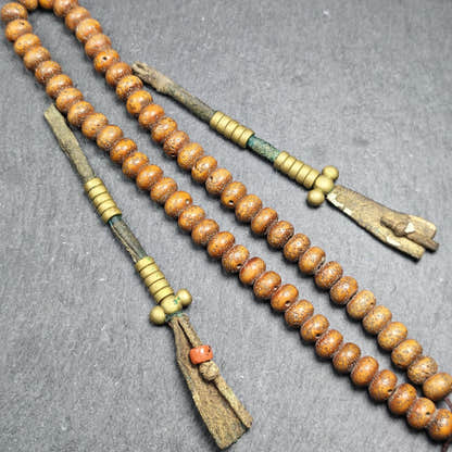Authentic Old Bead Counters for Mala - 6mm beads - Tibetan Buddhist mala beads, close-up detail