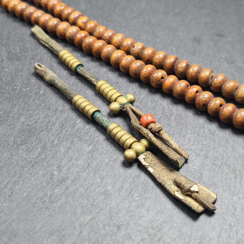 Authentic Old Bead Counters for Mala - Tibetan Rosary Accessories - Made of Lima Brass - 6mm beads
