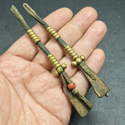 Authentic Old Bead Counters for Mala - Tibetan Rosary Accessories - Made of Lima Brass - 6mm beads