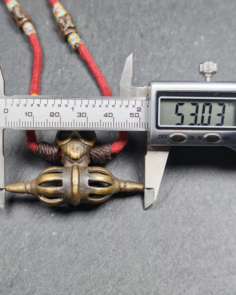 Authentic Old Citipati Skull Vajra Amulet - 53 - Tibetan Buddhist amulet, view 12