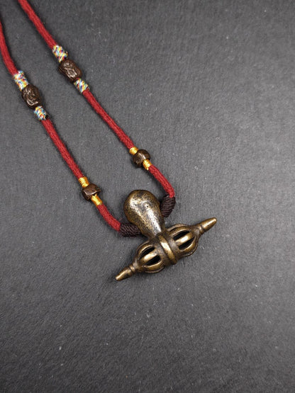 Authentic Old Citipati Skull Vajra Amulet - Gandhanra Tibetan Buddhism Protective Chram - Spiritual Necklace - 53×38mm