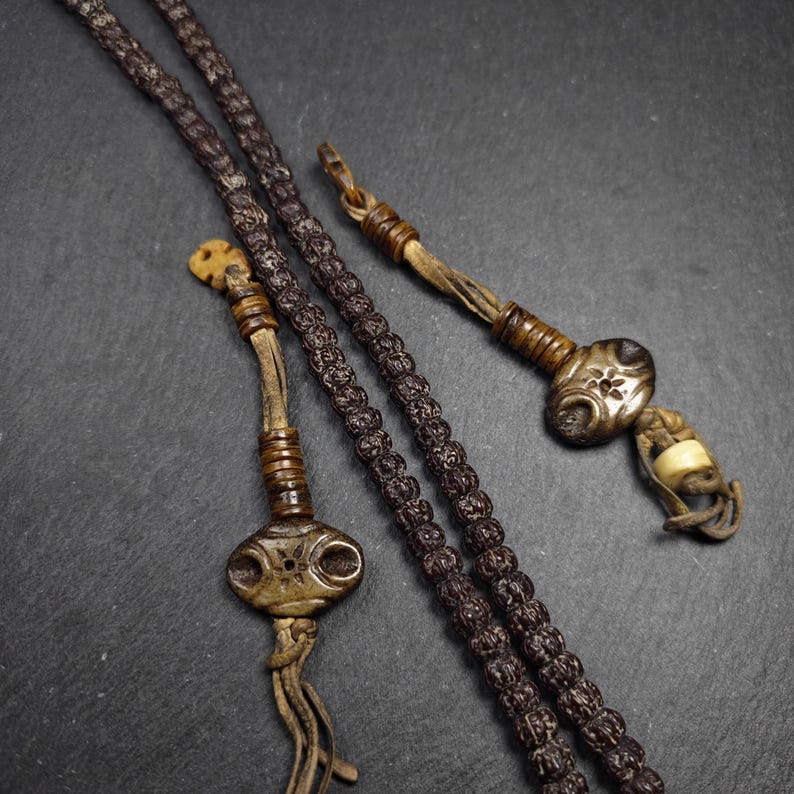 Authentic Old Kapala Prayer Bead Counters - Citipati Skull Design - Tibetan Rosary Pendant - Mala Accessory - 9mm