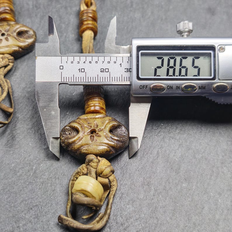 Authentic Old Kapala Prayer Bead Counters - Citipati Skull Design - Tibetan Rosary Pendant - Mala Accessory - 9mm