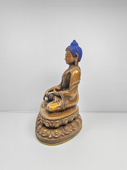 Authentic Old Shakyamuni Statue - Acient Tibetan Buddhist Statue - Fully Consecrated and Blessed - 60 Years Old - 17cm Height