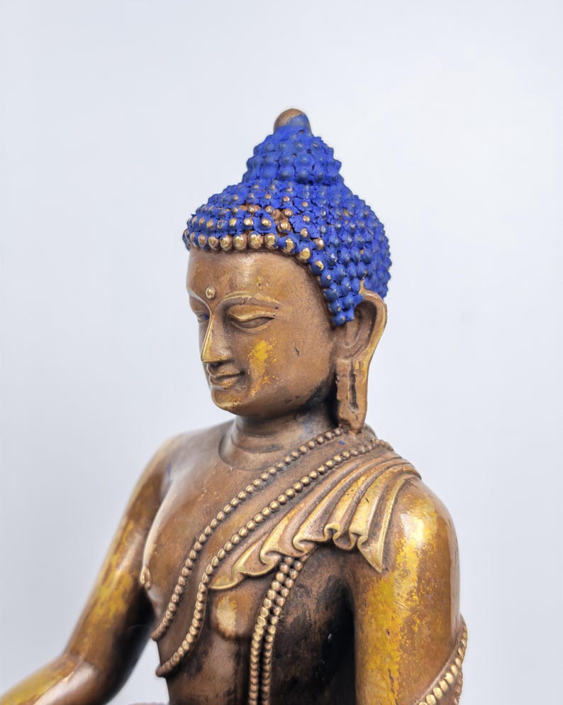 Authentic Old Shakyamuni Statue - Acient Tibetan Buddhist Statue - Fully Consecrated and Blessed - 60 Years Old - 17cm Height