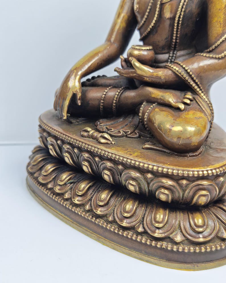Authentic Old Shakyamuni Statue - Acient Tibetan Buddhist Statue - Fully Consecrated and Blessed - 60 Years Old - 17cm Height