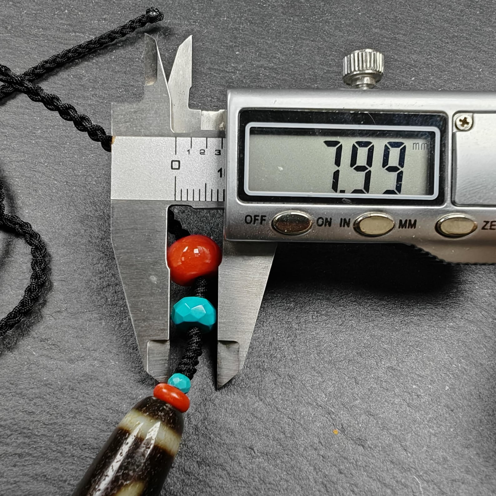 Authentic Ruyi Dzi Necklace | Tibetan Jewelry | Protection Charm for Good Fortune Protection | 35*11mm