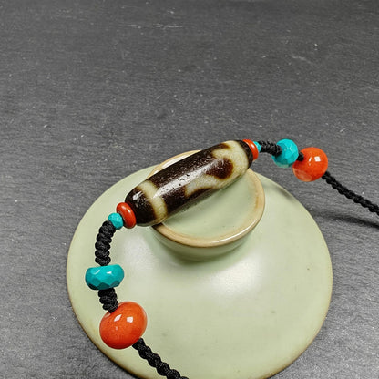Authentic Ruyi Dzi Necklace | Tibetan Jewelry | Protection Charm for Good Fortune Protection | 35*11mm