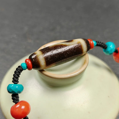 Authentic Ruyi Dzi Necklace | Tibetan Jewelry | Protection Charm for Good Fortune Protection | 35*11mm