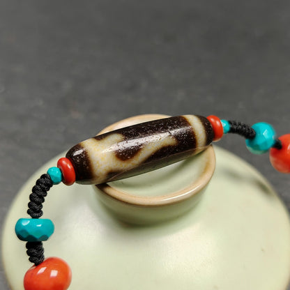 Authentic Ruyi Dzi Necklace | Tibetan Jewelry | Protection Charm for Good Fortune Protection | 35*11mm