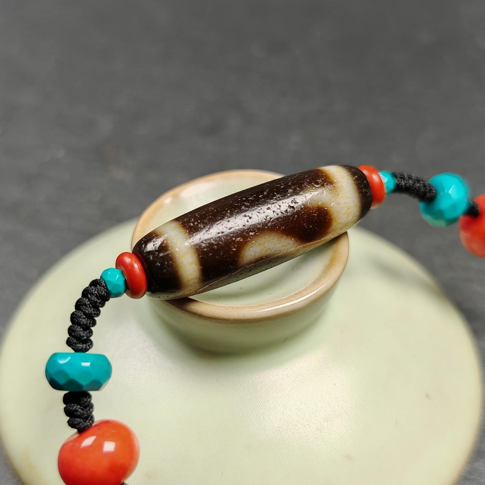 Authentic Ruyi Dzi Necklace | Tibetan Jewelry | Protection Charm for Good Fortune Protection | 35*11mm