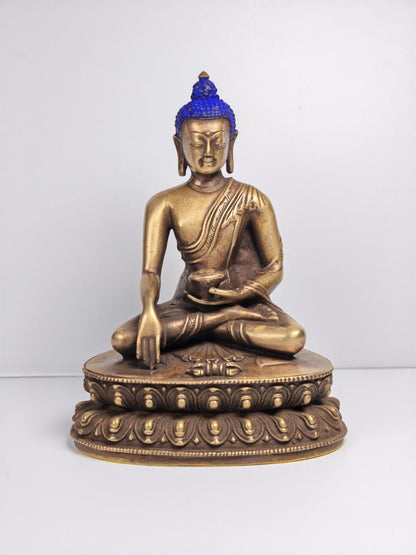 Authentic Shakyamuni Statue - Scared Tibetan Statue - Fully Consecrated and Blessed - Spiritual Decor - 60 Years Old - 13cm Height