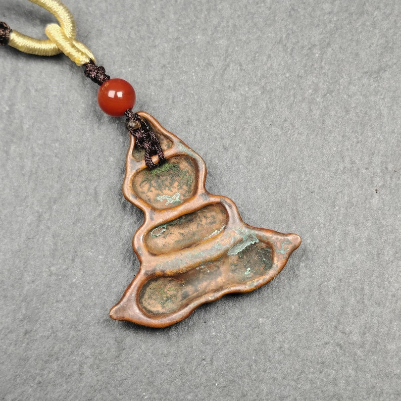Authentic Tibetan Buddhist Amulet | Copper Stupa + Vajra Pendant | Buddhist Tower | Protective Charm | Spiritual Necklace