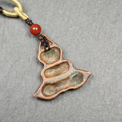 Authentic Tibetan Buddhist Amulet | Copper Stupa + Vajra Pendant | Buddhist Tower | Protective Charm | Spiritual Necklace