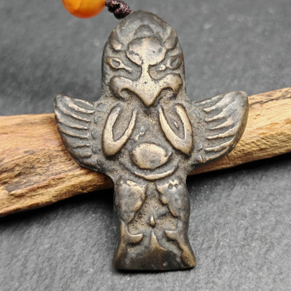 Authentic Tibetan Buddhist Amulet Pendant | Garuda Golden-Winged Bird | Garula Suparna Sacred Charm | Spiritual Jewelry