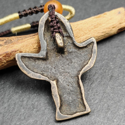 Authentic Tibetan Buddhist Amulet Pendant | Garuda Golden-Winged Bird | Garula Suparna Sacred Charm | Spiritual Jewelry