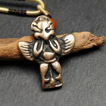 Authentic Tibetan Buddhist Amulet Pendant | Garuda Golden-Winged Bird | Garula Suparna Sacred Charm | Spiritual Jewelry