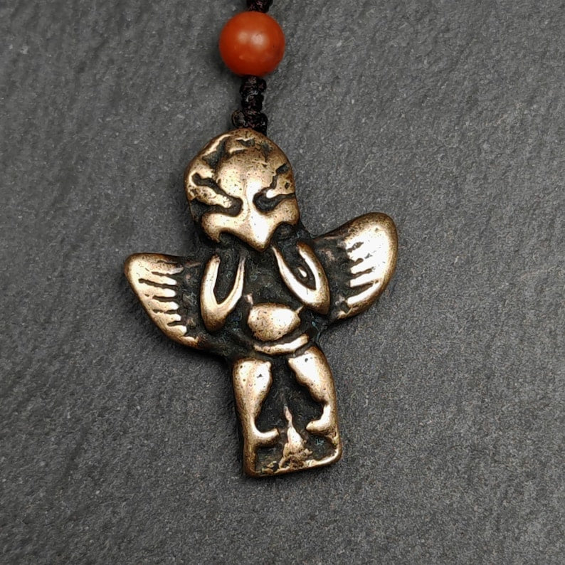 Authentic Tibetan Buddhist Amulet Pendant | Garuda Golden-Winged Bird | Garula Suparna Sacred Charm | Spiritual Jewelry